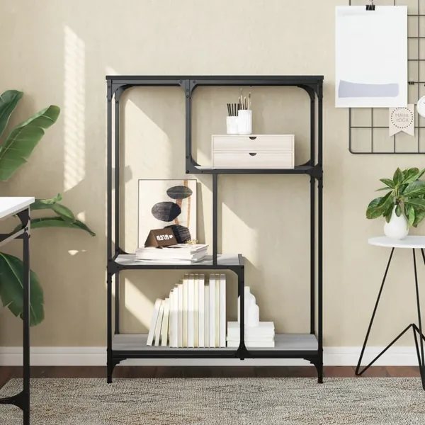 Bibliothèque sonoma gris 81x36x115cm bois d'ingénierie et acier