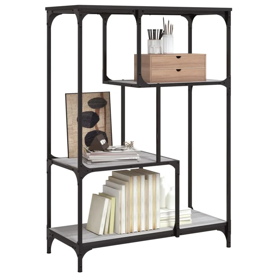 Bibliothèque sonoma gris 81x36x115cm bois d'ingénierie et acier - 6