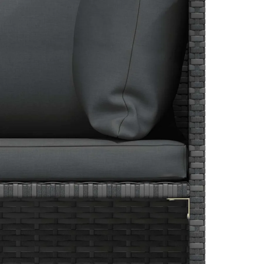 Salon de jardin 4 pcs avec coussins Résine tressée Gris - 8