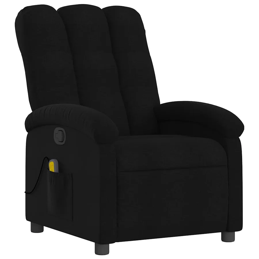 Fauteuil de massage inclinable Noir Tissu - 4