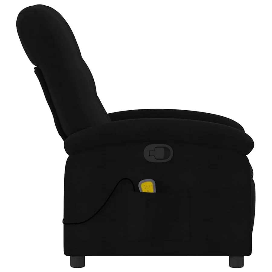 Fauteuil de massage inclinable Noir Tissu - 6