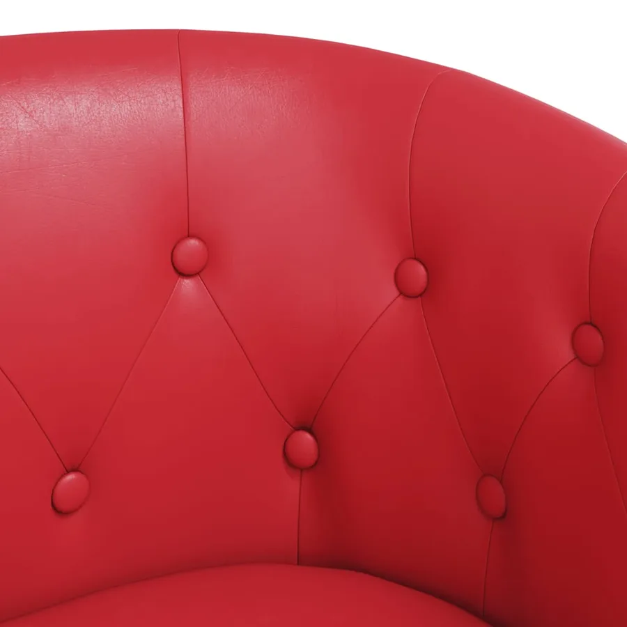 Chaise cabriolet rouge similicuir - 6