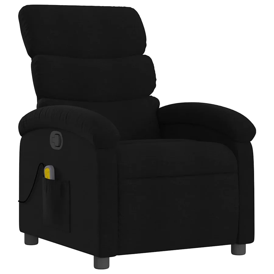Fauteuil de massage inclinable Noir Tissu - 4