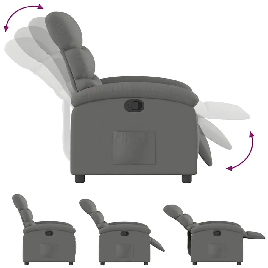 Fauteuil inclinable Gris foncé Tissu - 7