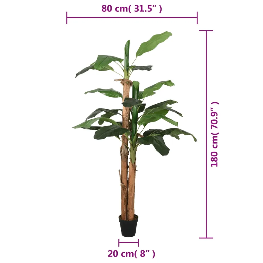 Bananier artificiel 19 feuilles 180 cm vert - 5