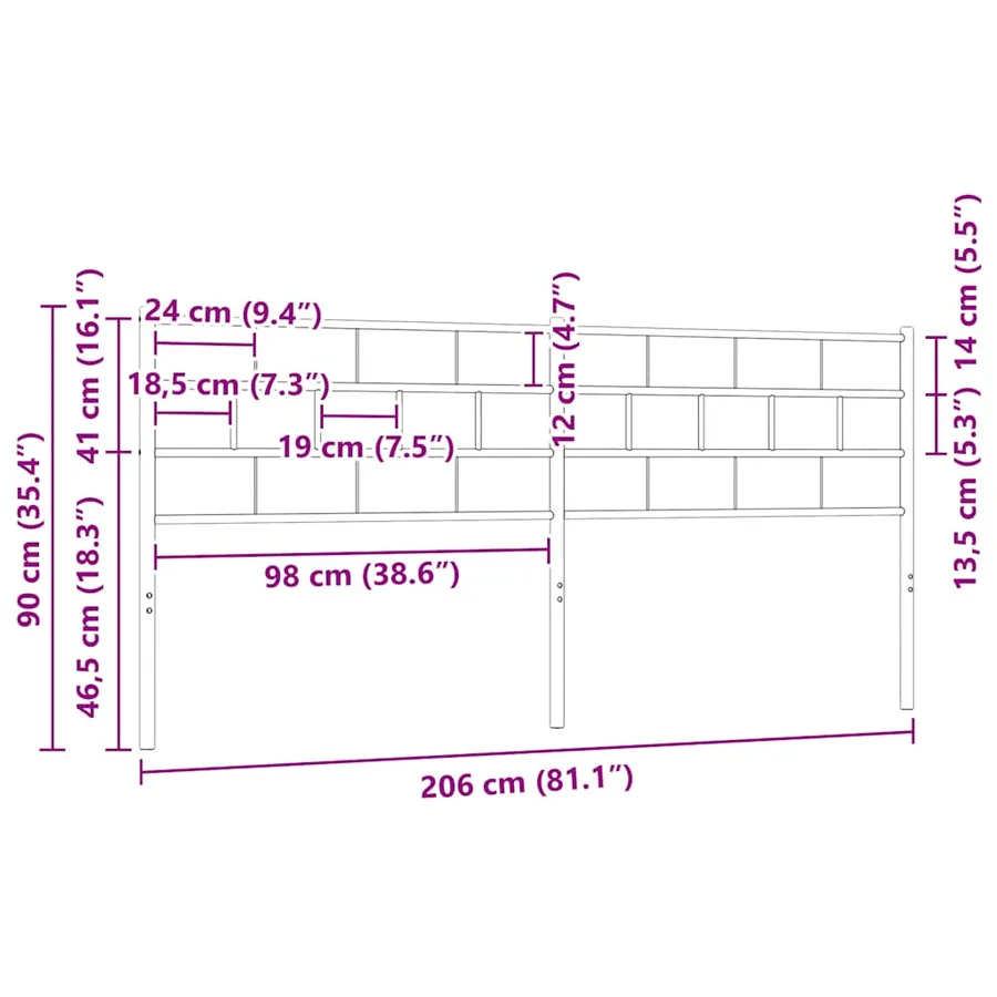 Tête de lit de remplacement métal blanc 200 cm - 7