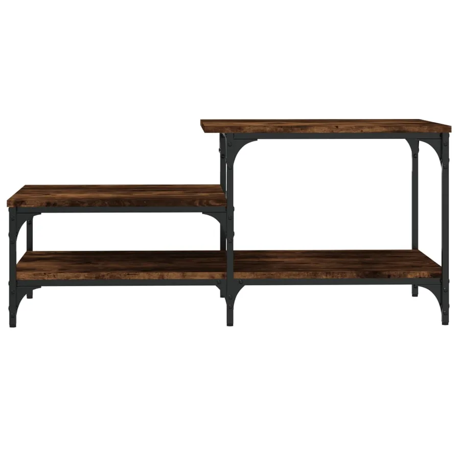 Table basse chêne fumé 100x50,5x45 cm bois d'ingénierie - 4