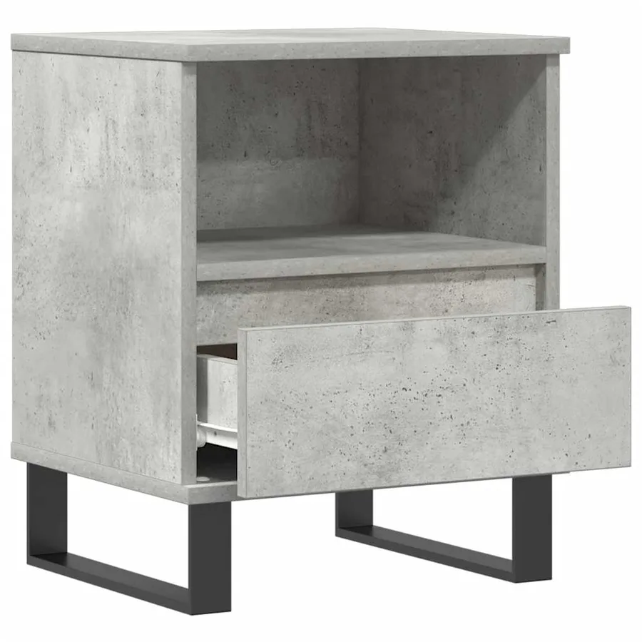 Tables de chevet 2 pcs gris béton 40x35x50 cm bois d’ingénierie - 5