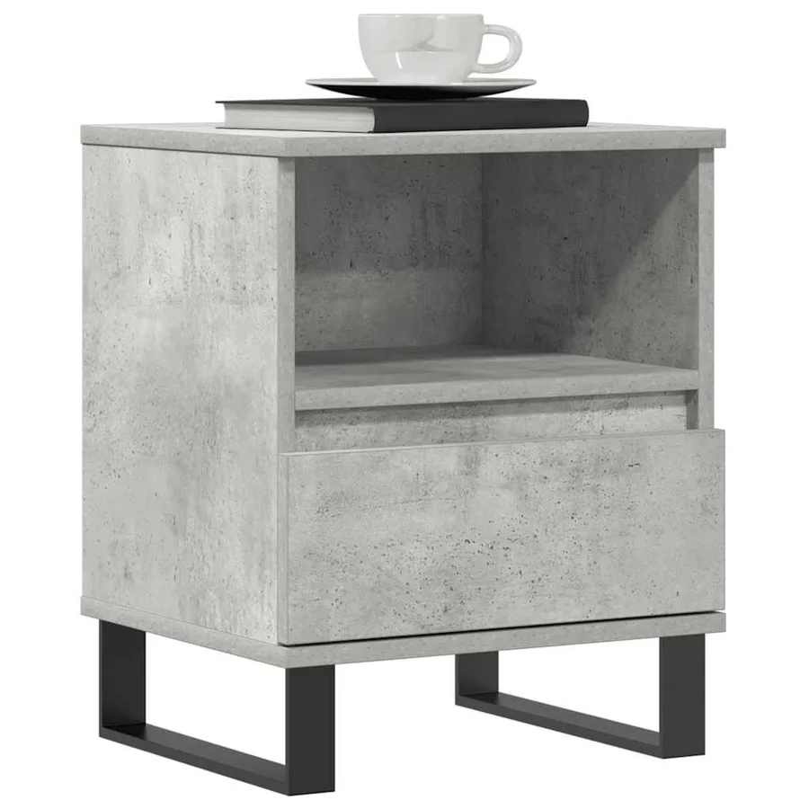 Tables de chevet 2 pcs gris béton 40x35x50 cm bois d’ingénierie - 9