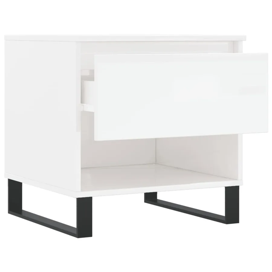 Tables basses 2 pcs blanc brillant 50x46x50cm bois d'ingénierie - 7