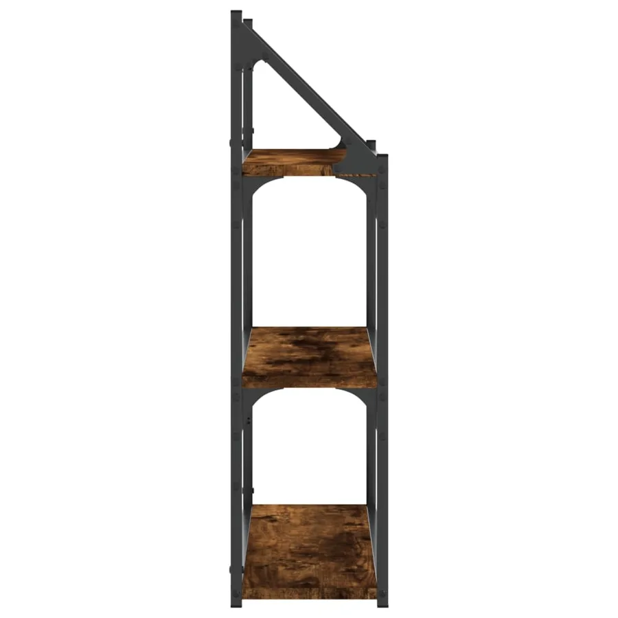 Étagère murale 3 niveaux chêne fumé 60x21x78,5 cm - 5
