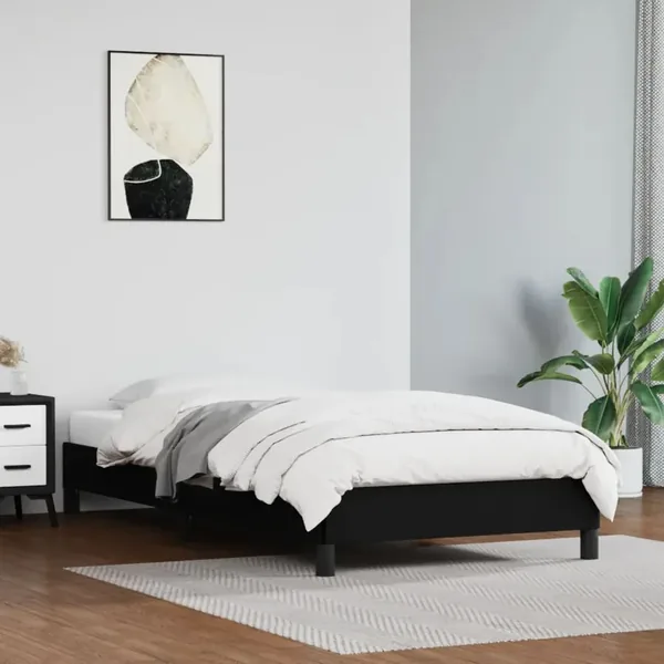 Cadre de lit sans matelas noir 100x200 cm similicuir