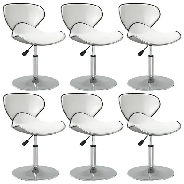 Chaises à manger lot de 6 blanc similicuir
