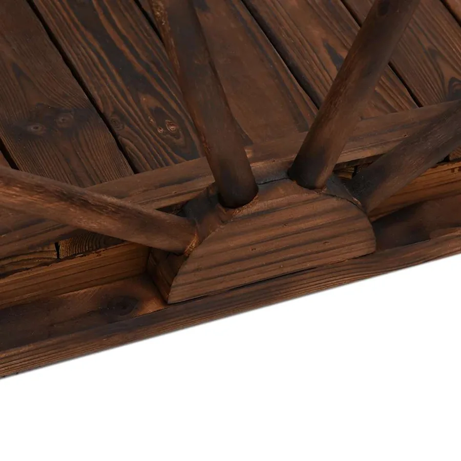 Pont de jardin avec demi-roue 99x50x38 cm bois de sapin massif - 5