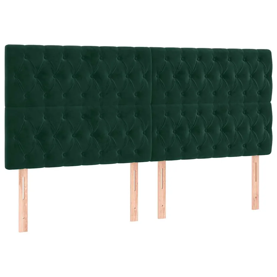Tête de lit à LED Vert foncé 180x7x118/128 cm Velours - 3