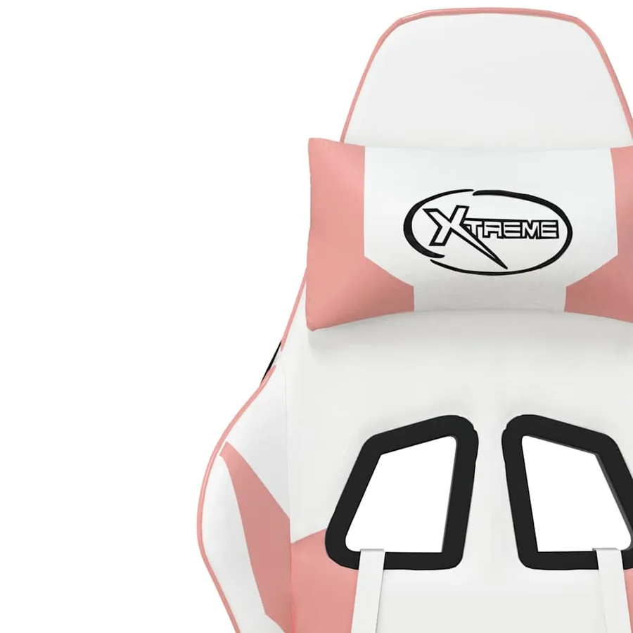 Chaise de jeu de massage Blanc et rose Similicuir - 10