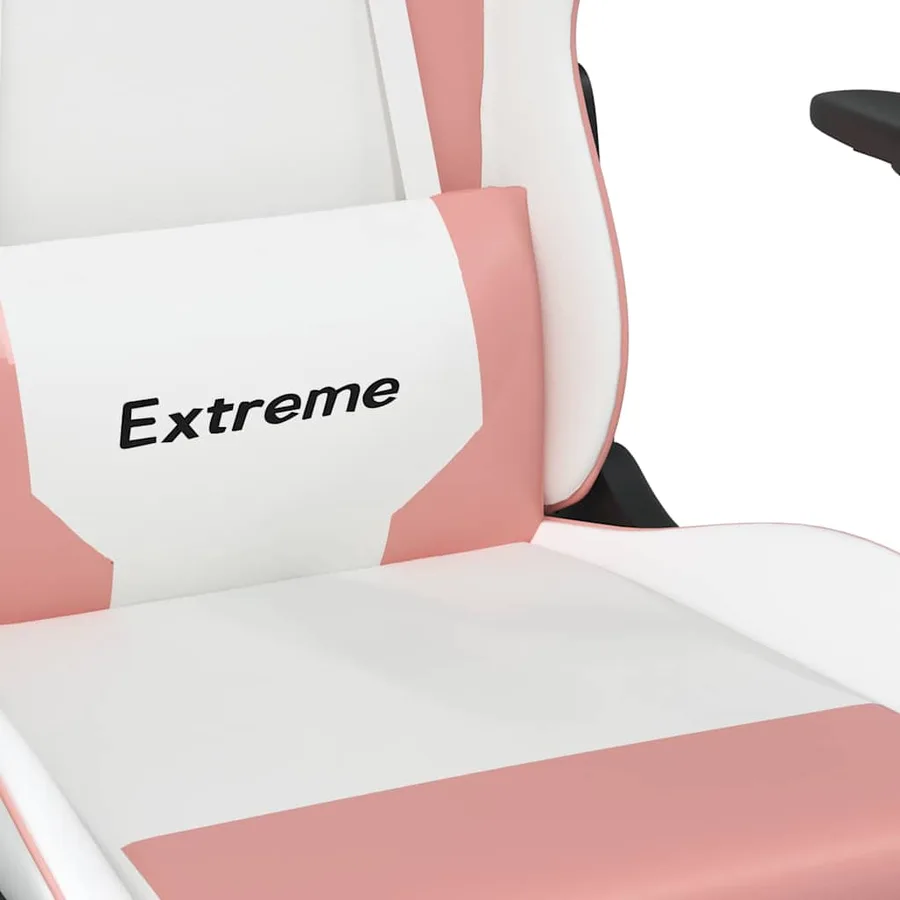 Chaise de jeu de massage Blanc et rose Similicuir - 11