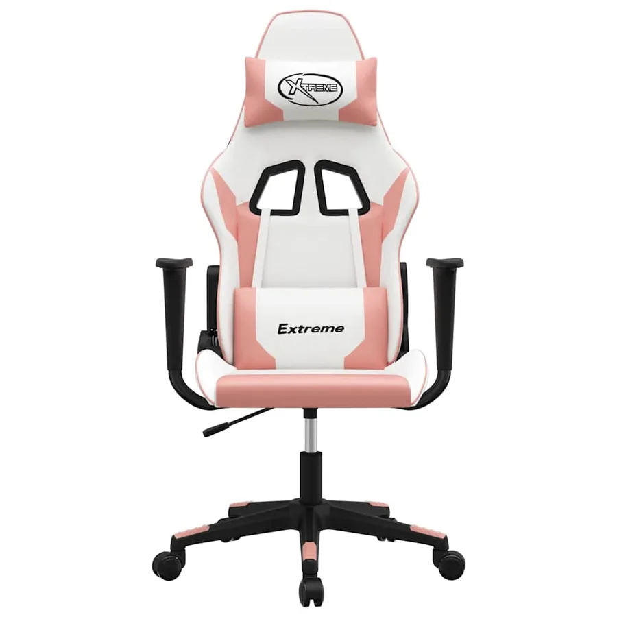 Chaise de jeu de massage Blanc et rose Similicuir - 3