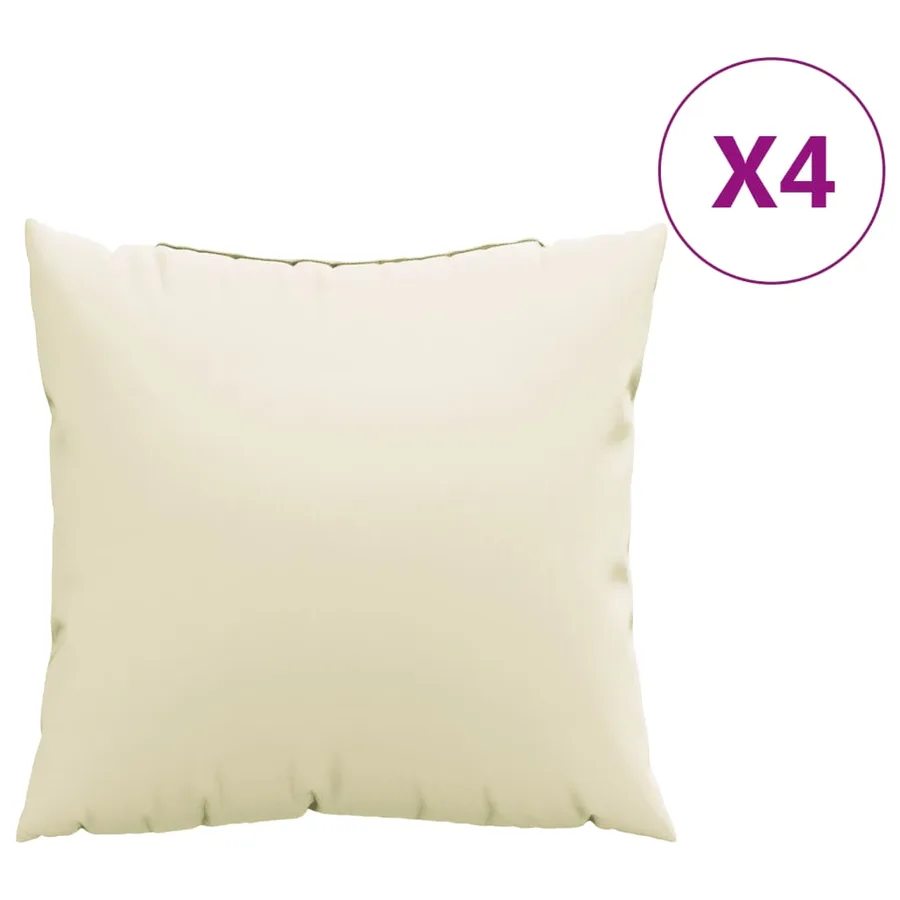 Coussins de canapé lot de 4 crème 40x40 cm tissu - 2