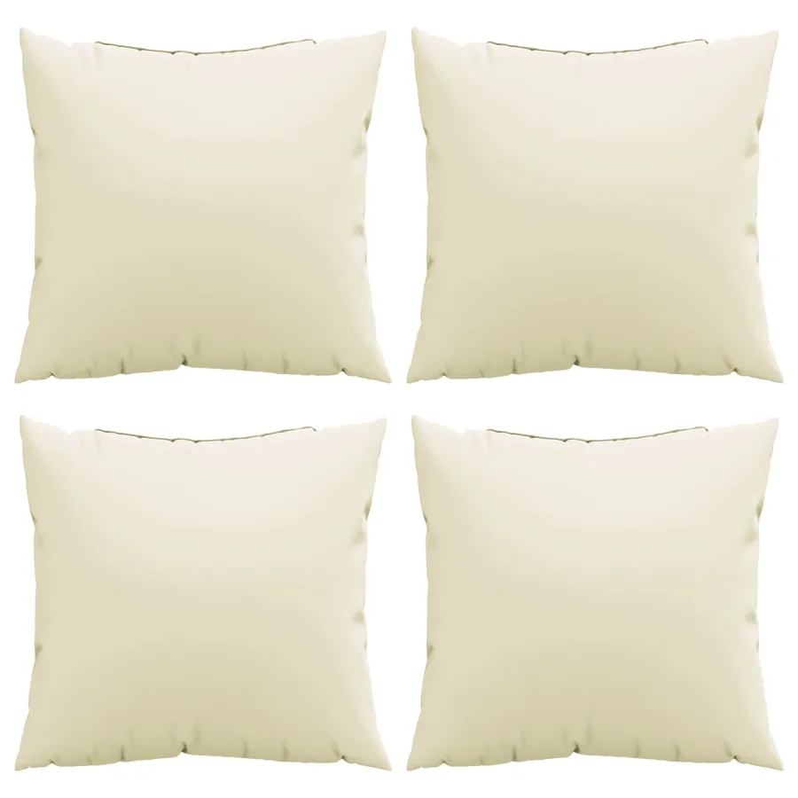 Coussins de canapé lot de 4 crème 40x40 cm tissu - 4