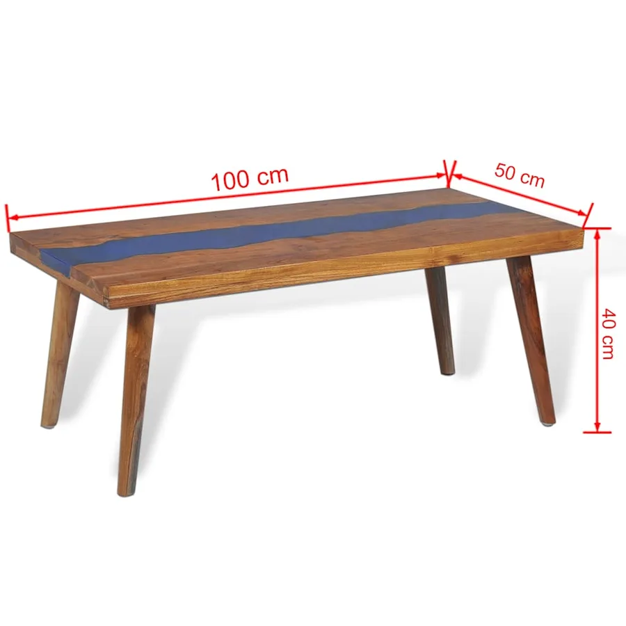 Table basse Teck Résine 100x50x40 cm - 16
