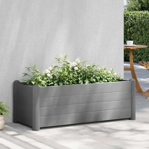 Lit surélevé de jardin PP Gris pierre 100x43x35 cm