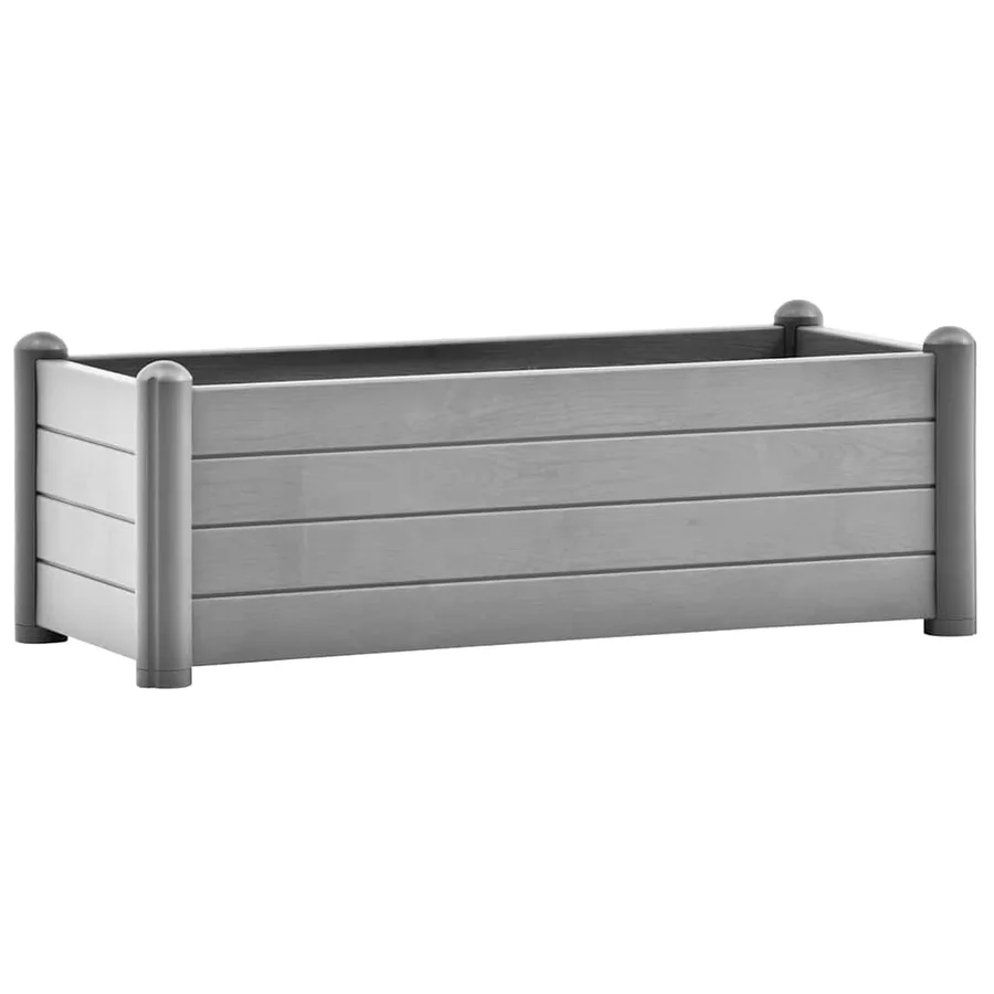 Lit surélevé de jardin PP Gris pierre 100x43x35 cm - 2