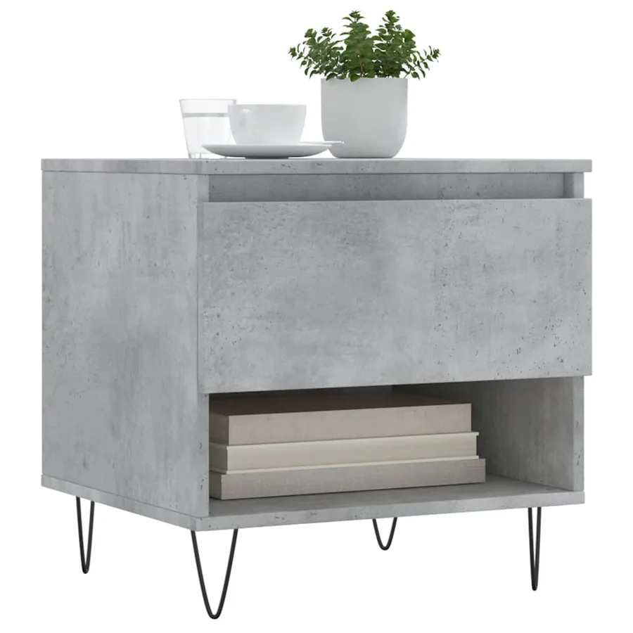Tables basses 2 pcs gris béton 50x46x50 cm bois d'ingénierie - 3