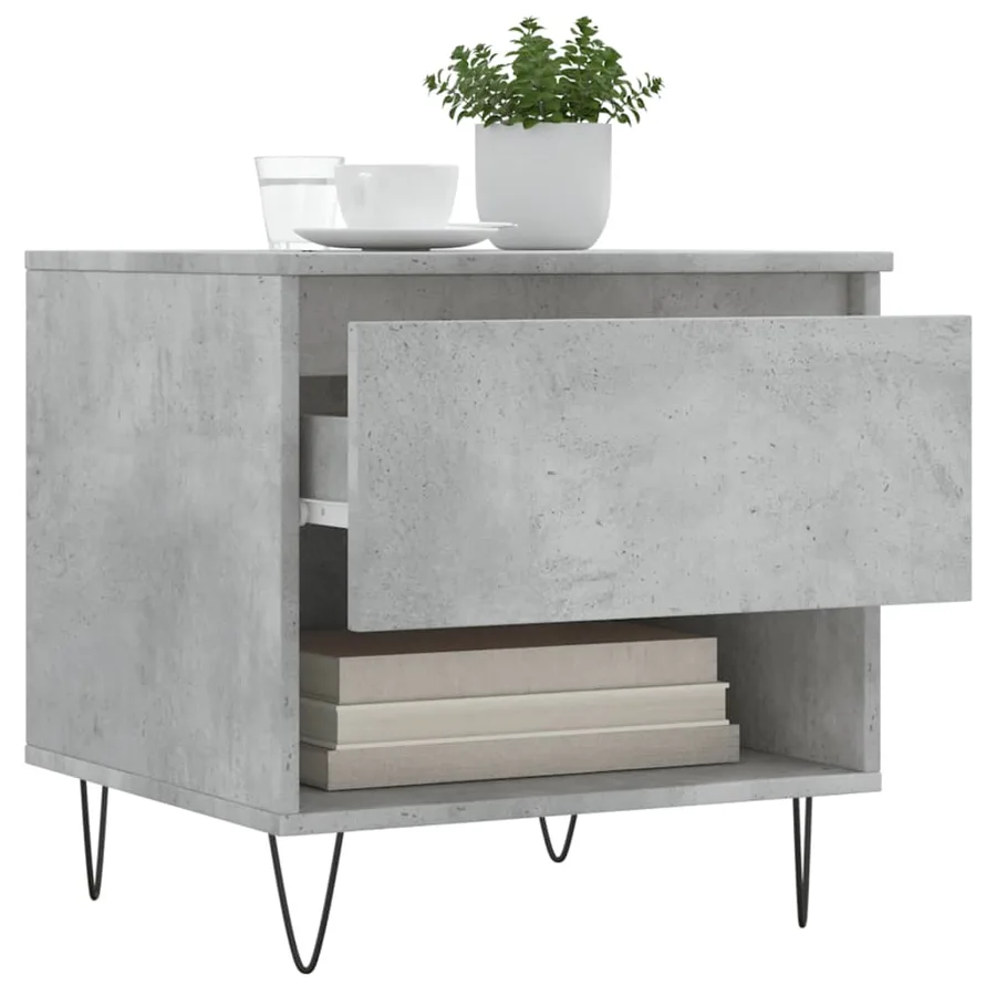 Tables basses 2 pcs gris béton 50x46x50 cm bois d'ingénierie - 4