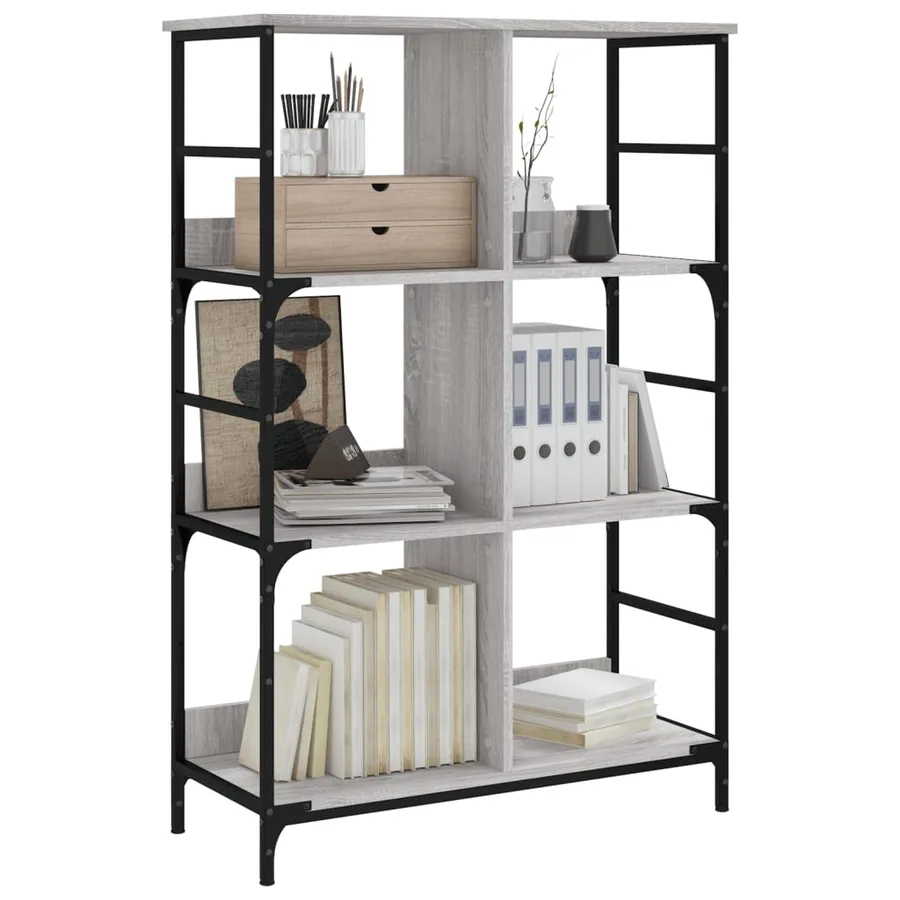 Bibliothèque sonoma gris 78,5x33x117,5 cm bois d'ingénierie - 3