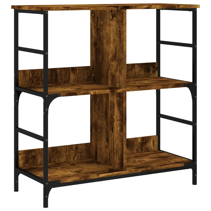 Bibliothèque chêne fumé 78,5x33x82 cm bois d'ingénierie - 2