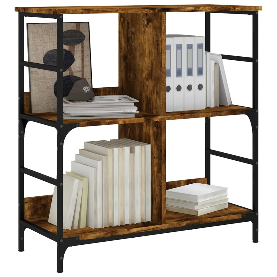 Bibliothèque chêne fumé 78,5x33x82 cm bois d'ingénierie - 3