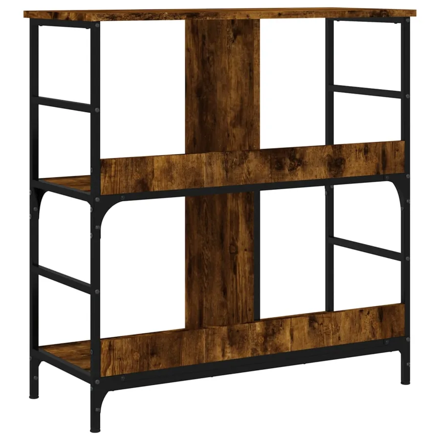Bibliothèque chêne fumé 78,5x33x82 cm bois d'ingénierie - 6