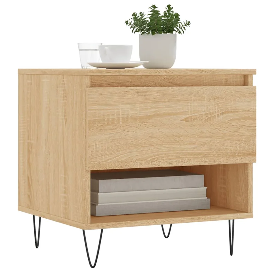 Tables basses 2 pcs chêne sonoma 50x46x50 cm bois d'ingénierie - 3