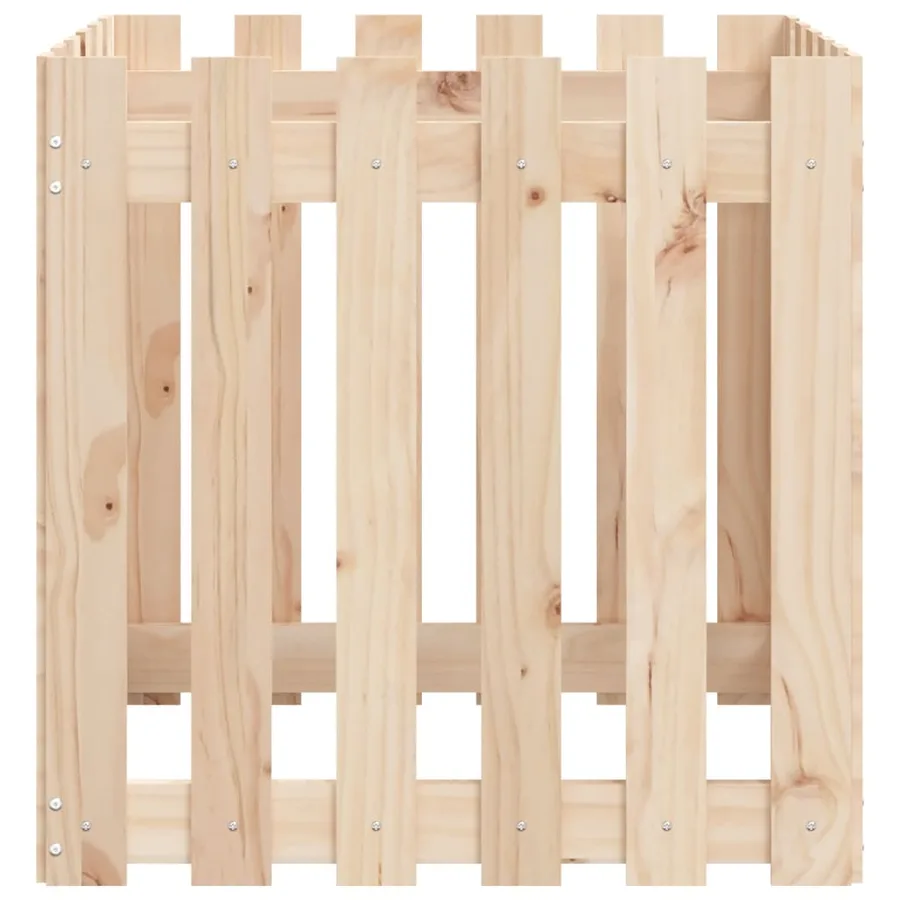 Jardinière avec design de clôture 60x60x60 cm pin massif - 6
