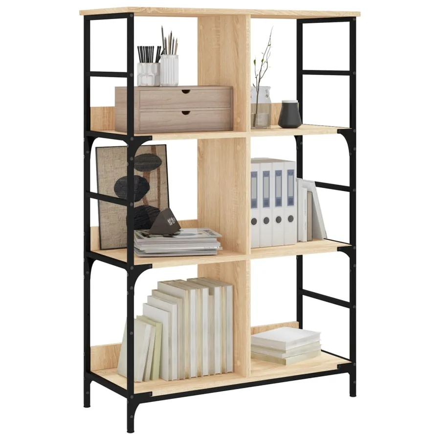 Bibliothèque chêne sonoma 78,5x33x117,5 cm bois d'ingénierie - 3