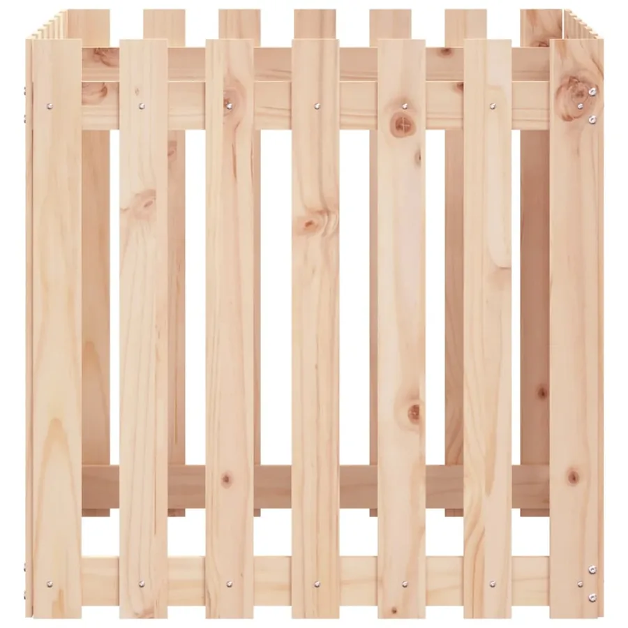 Jardinière avec design de clôture 70x70x70 cm pin massif - 5