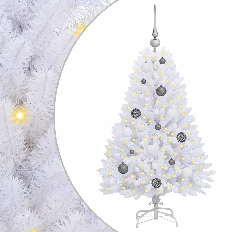 Sapin de Noël artificiel Blanc 68 x 68 x 120 cm PVC et métal - 2