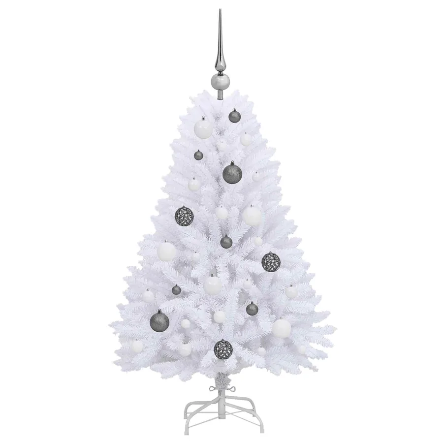 Sapin de Noël artificiel Blanc 68 x 68 x 120 cm PVC et métal - 4