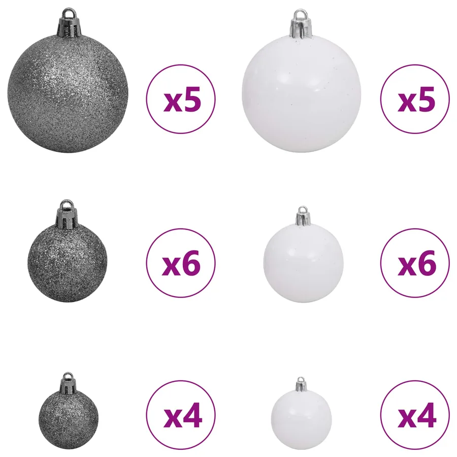 Sapin de Noël artificiel Blanc 68 x 68 x 120 cm PVC et métal - 7