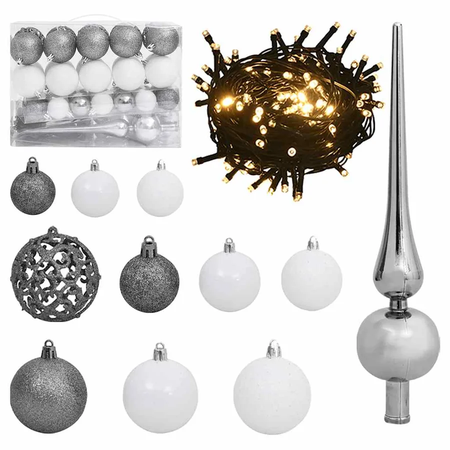 Sapin de Noël artificiel articulé 150 LED et boules 120 cm - 7