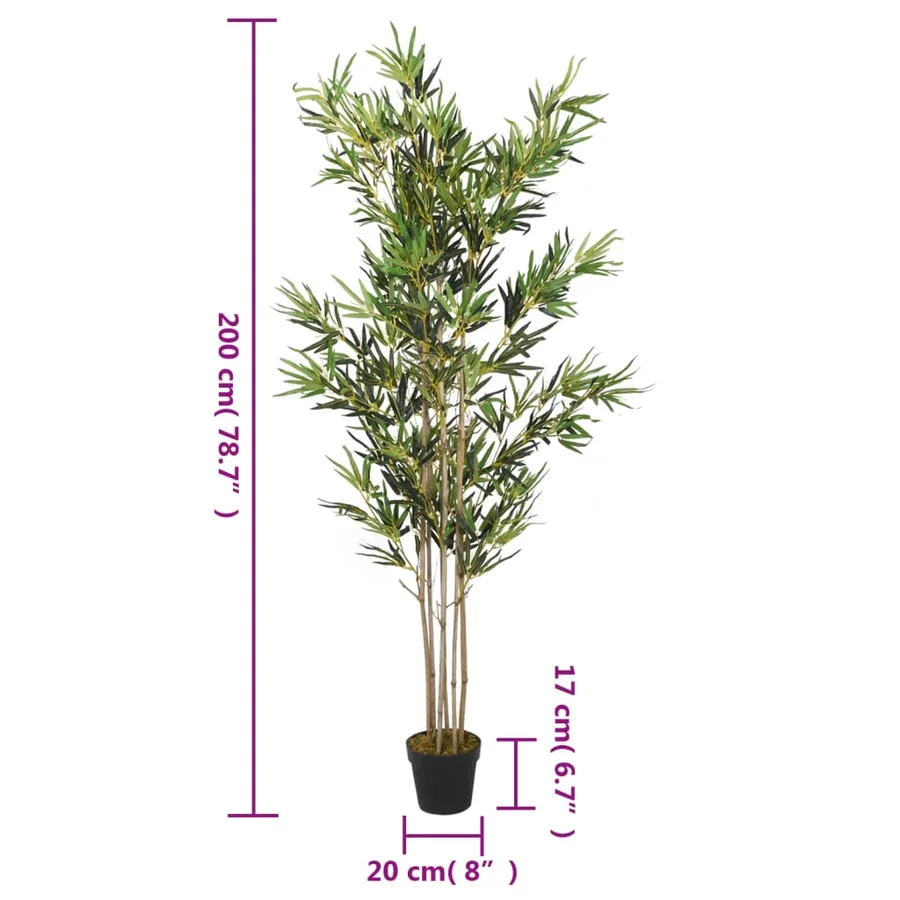 Bambou artificiel 1380 feuilles 200 cm vert - 4