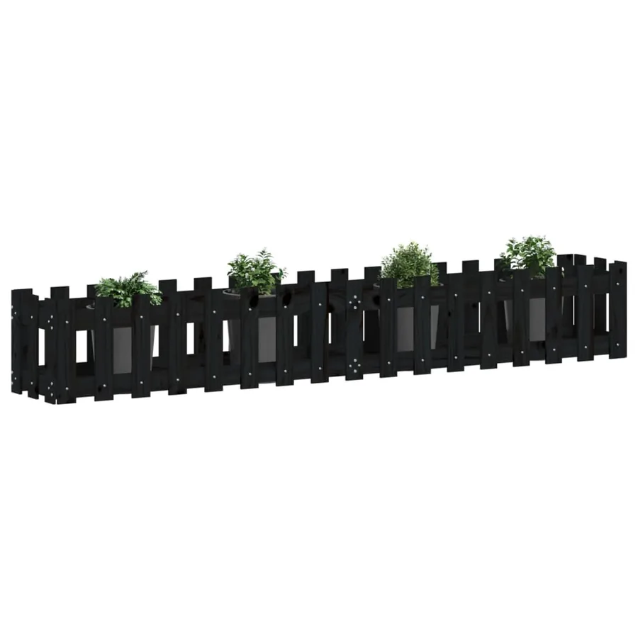 Lit surélevé de jardin design de clôture 200x30x30cm pin massif - 3
