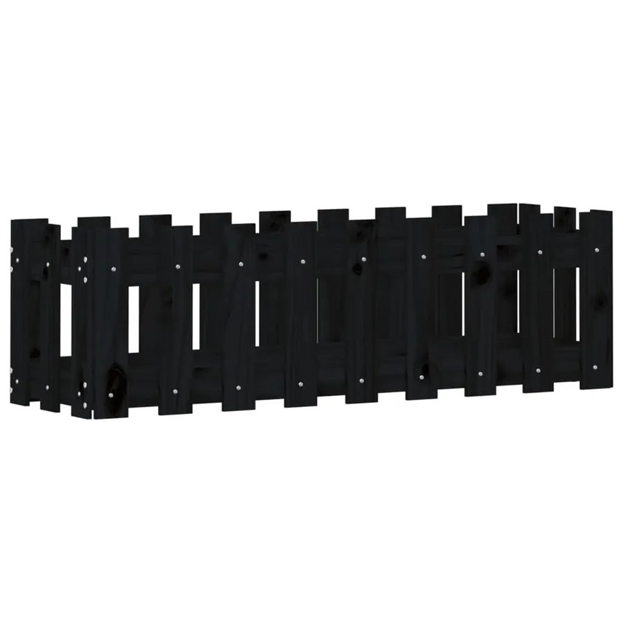 Lit surélevé de jardin design de clôture 100x30x30cm pin massif - 2