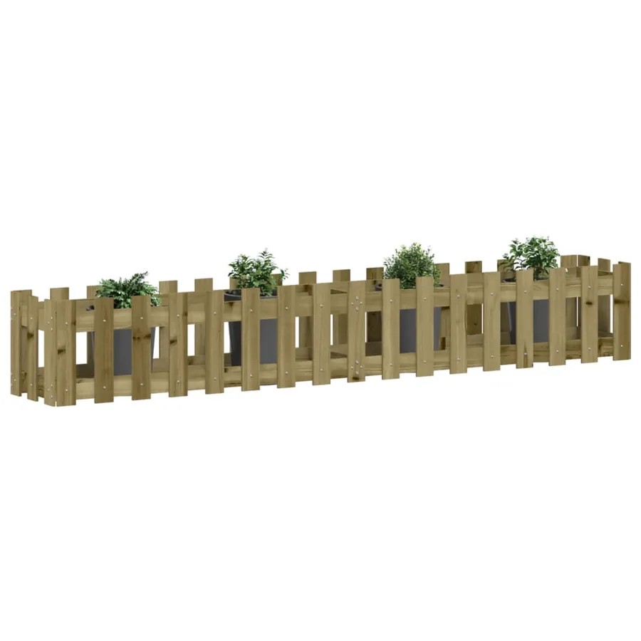 Lit surélevé de jardin design de clôture bois de pin imprégné - 3