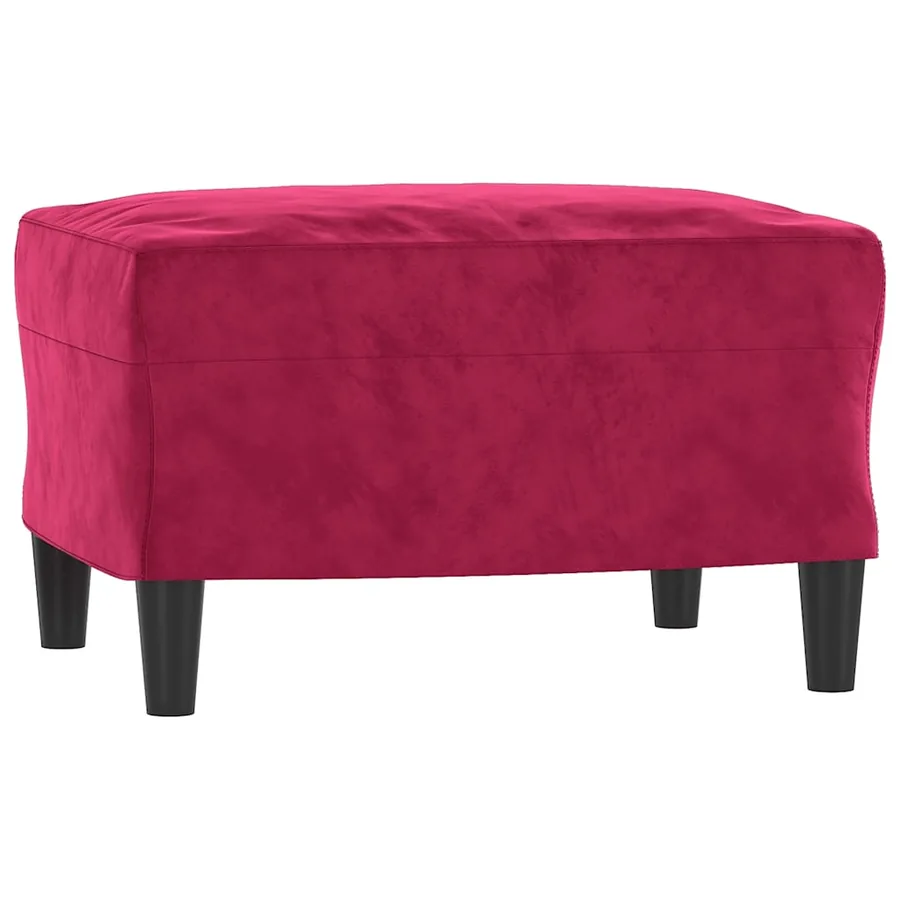 Repose-pied Rouge bordeaux 60x50x41 cm Velours - 2