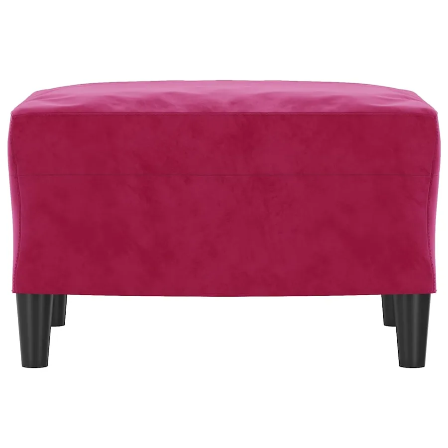 Repose-pied Rouge bordeaux 60x50x41 cm Velours - 3