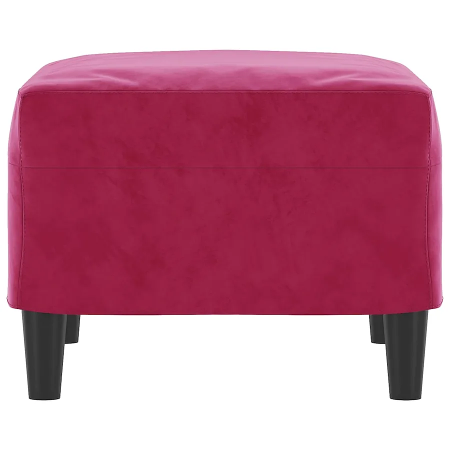 Repose-pied Rouge bordeaux 60x50x41 cm Velours - 4