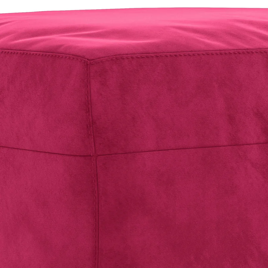 Repose-pied Rouge bordeaux 60x50x41 cm Velours - 5