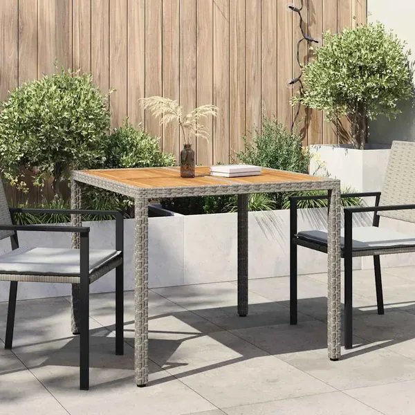 Table de Jardin Gris 90 x 90 x 75 cm polyrotin